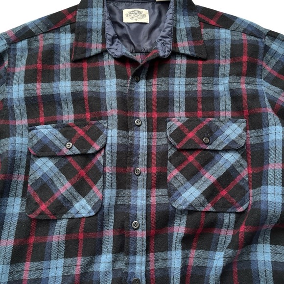 Fieldmaster Vintage Plaid Flannel Shirt Jacket XL Wool Blend Lined USA - Picture 2 of 7